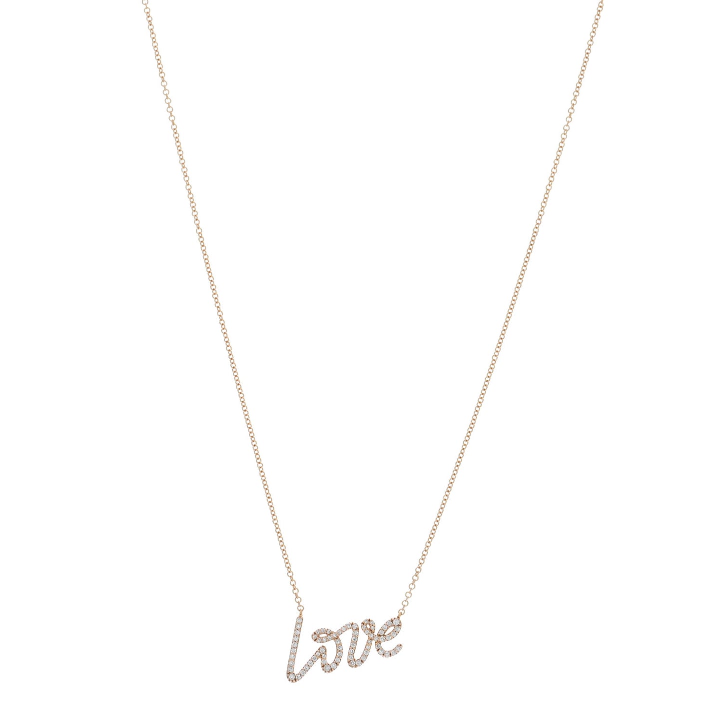 18K Rose Gold Diamond Small Paloma's Graffiti Love Pendant Necklace