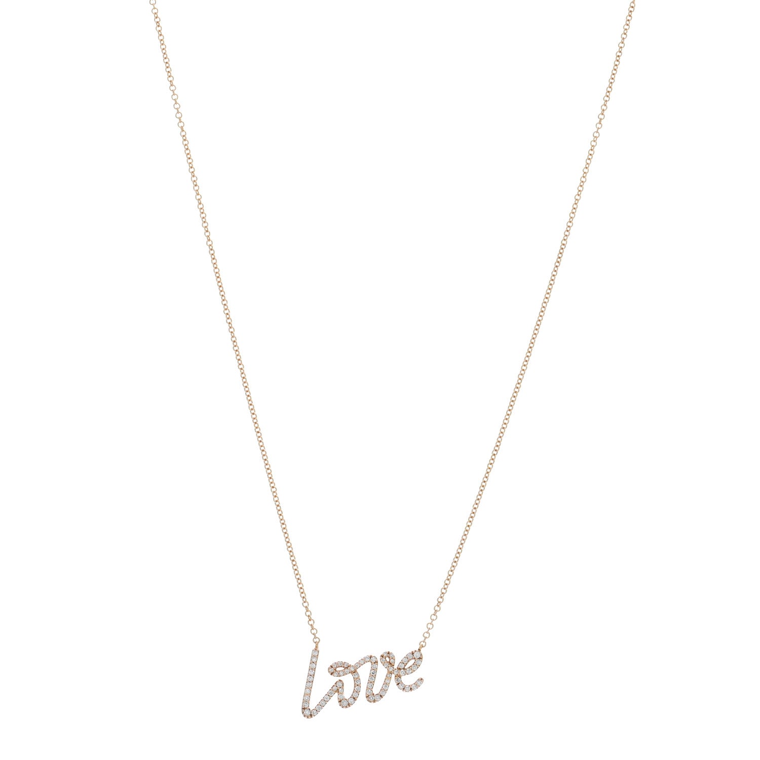 Tiffany 18K Rose Gold Diamond Small Paloma's Graffiti Love Pendant Necklace 1 of 3