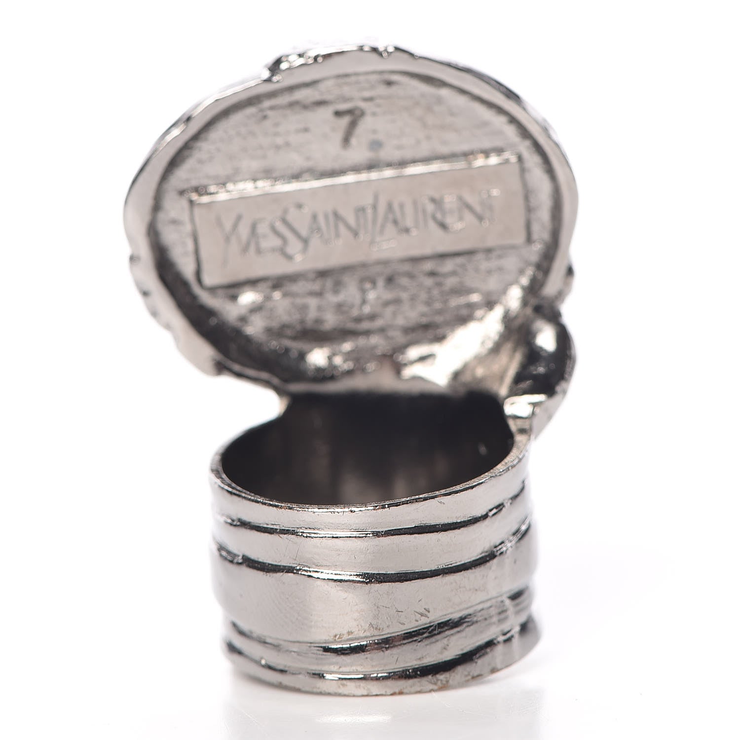 Saint Laurent Glass Cabochon Arty Ovale Ring 7 Black Cipria 4 of 6