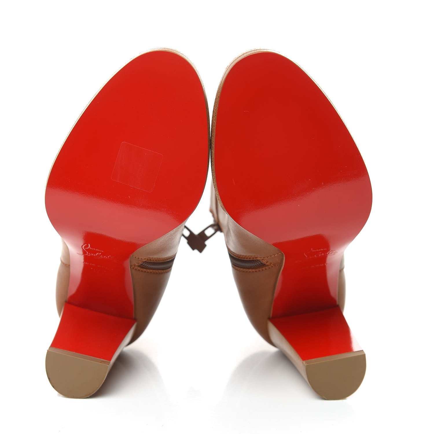 Christian Louboutin Calfskin Janis 85 Booties 37.5 Cuoio 5 of 8