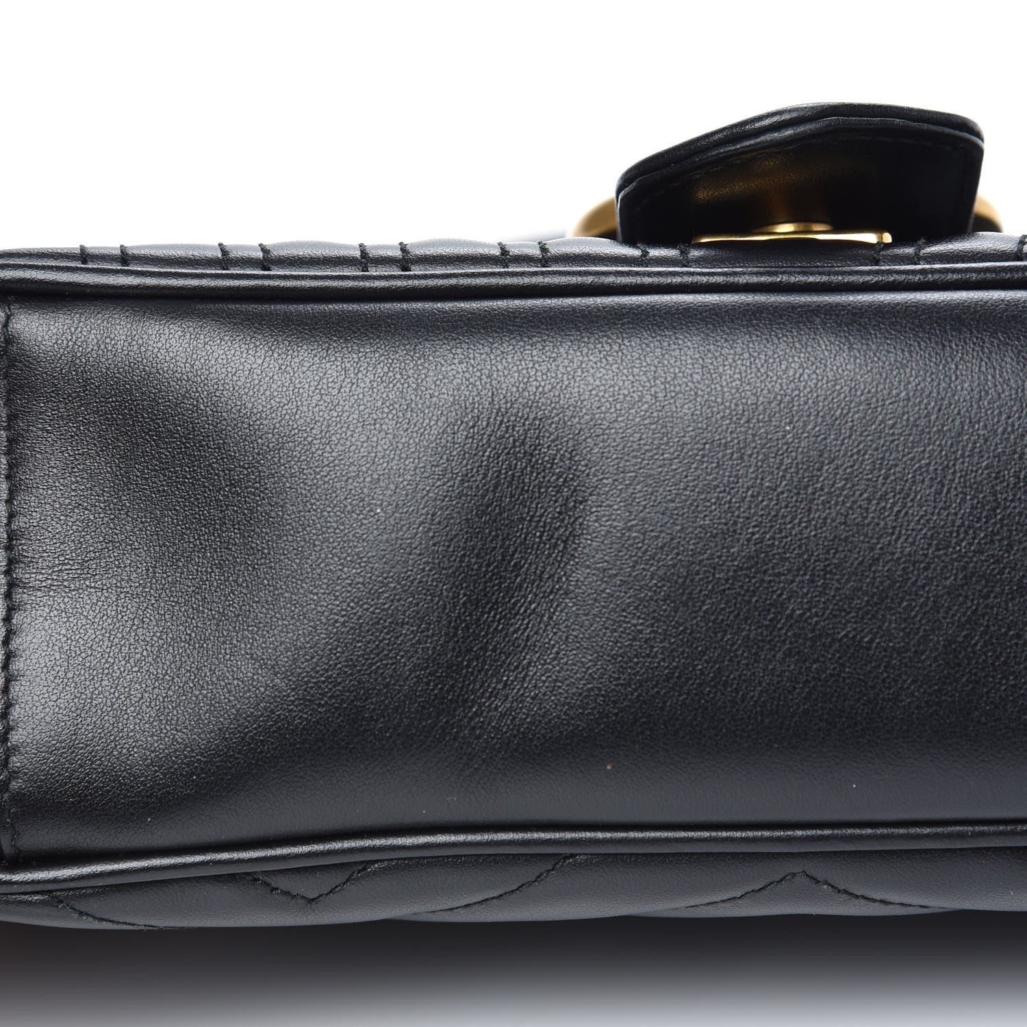 Gucci Calfskin Matelasse Small GG Marmont Shoulder Bag Black 12 of 14