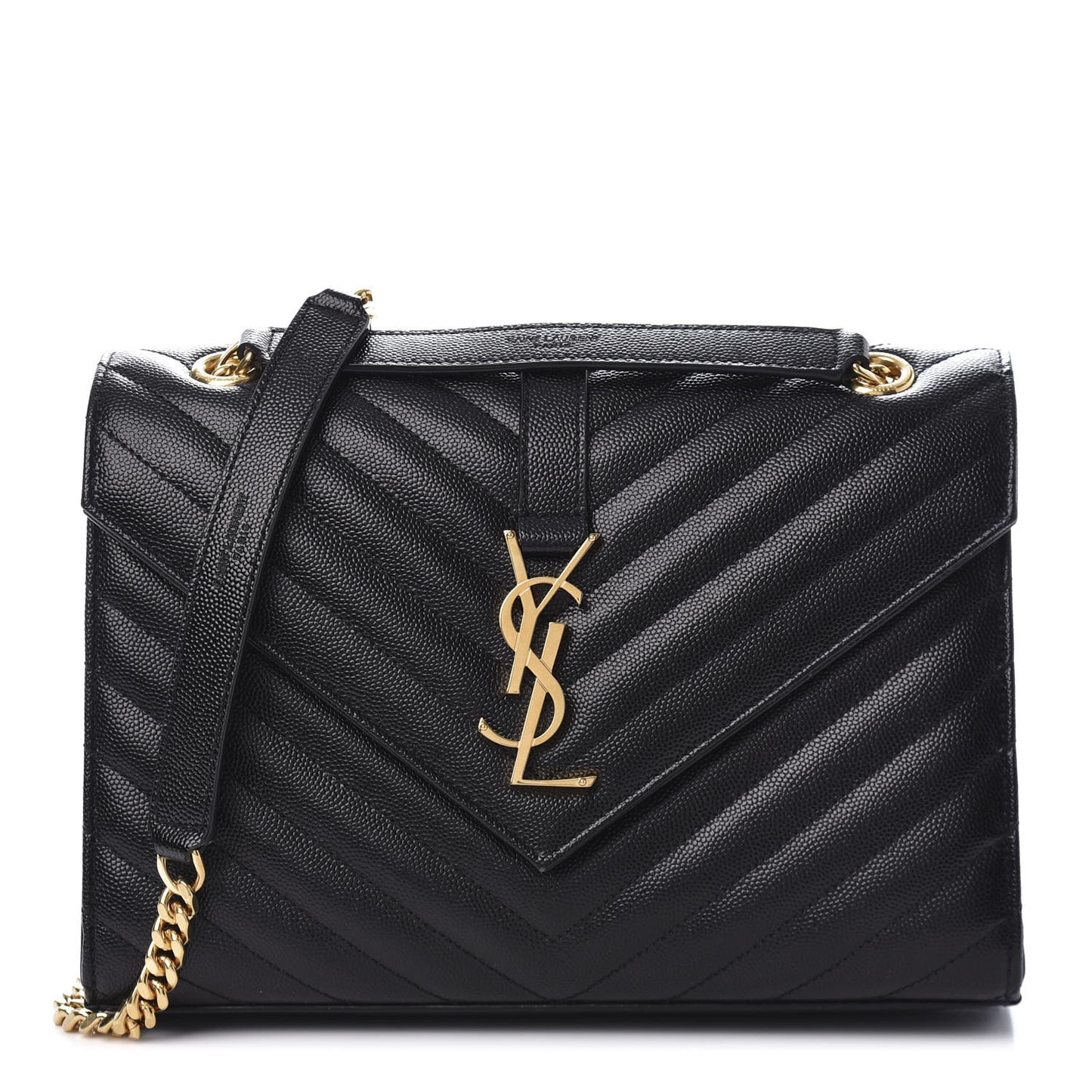 Grain De Poudre Matelasse Chevron Medium Monogram Satchel Black