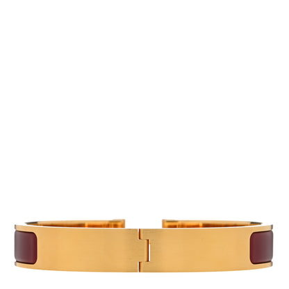 Hermes Enamel Narrow Clic Clac HH Bracelet PM Rouge Baroque 2 of 3