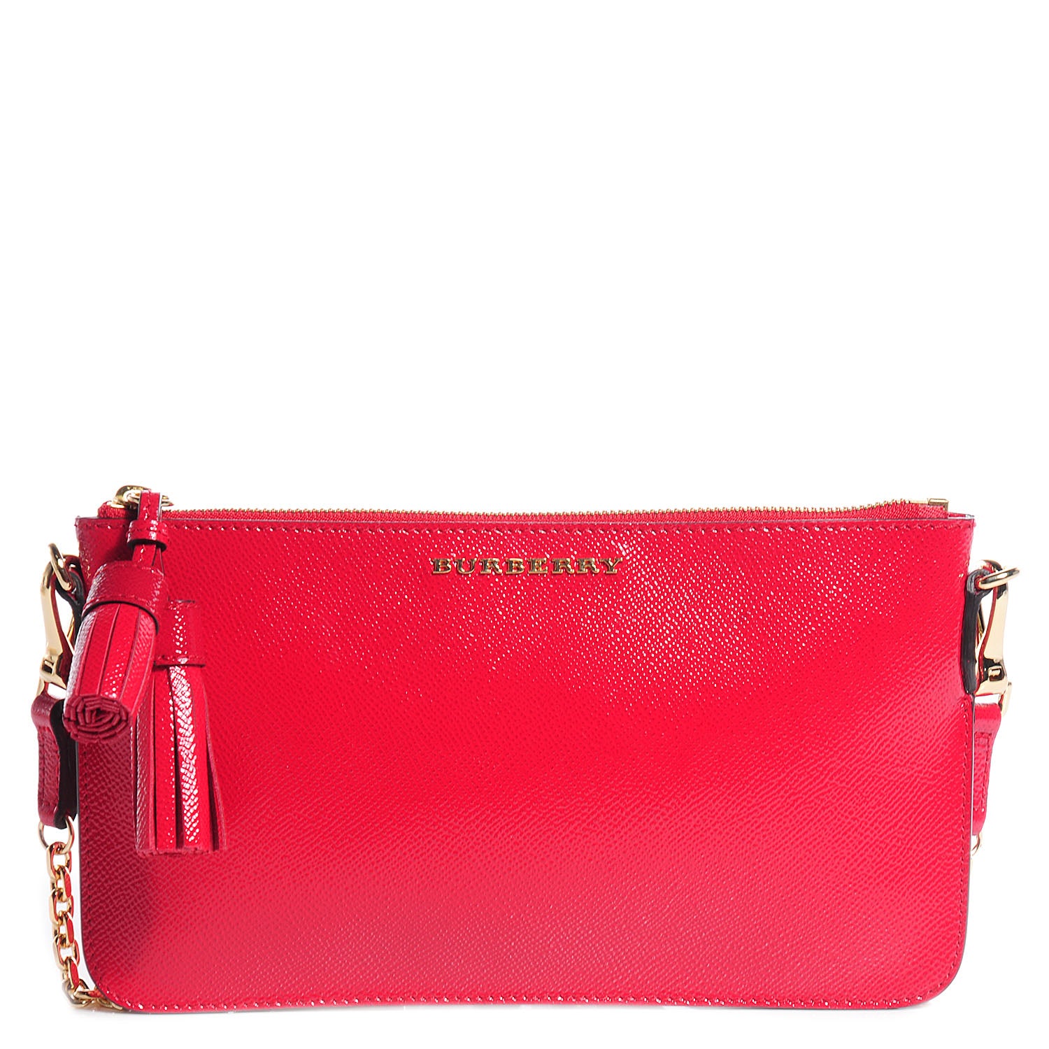Burberry Patent London Tassel Clutch Bright Rose 1 of 10