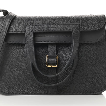 Hermes Taurillon Clemence Halzan 25 Black 10 of 13