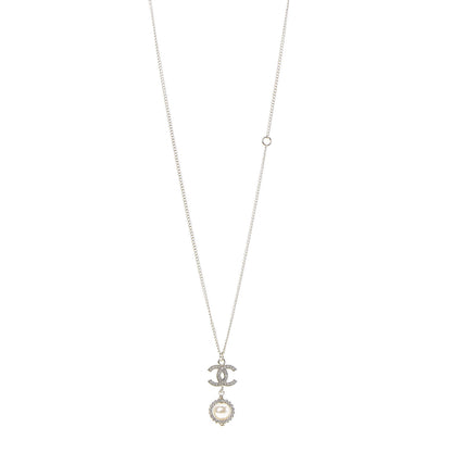 Chanel Crystal Pearl CC Lace Camellia Necklace Gold 2 of 4