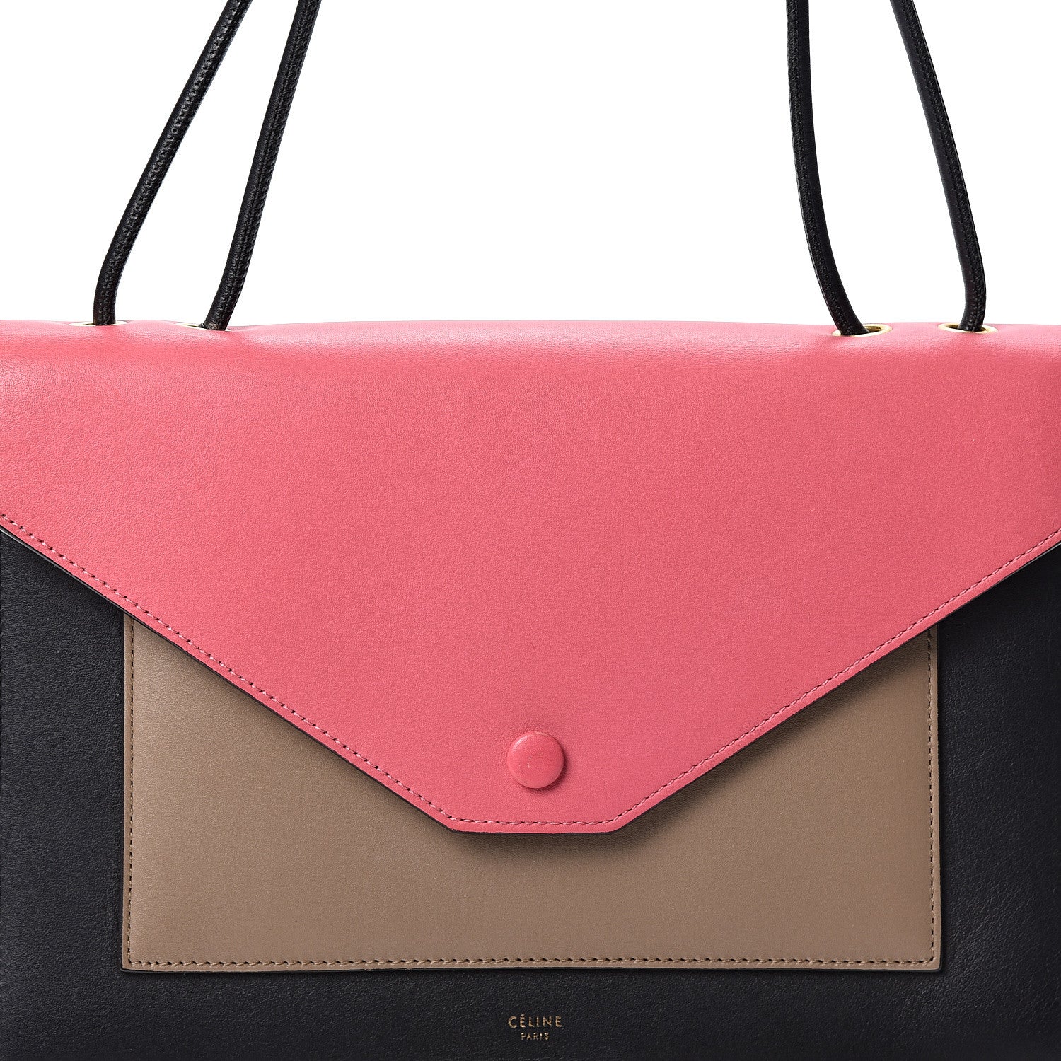 Celine Smooth Calfskin Tri-Color Pocket Envelope Shoulder Bag Pink 6 of 9