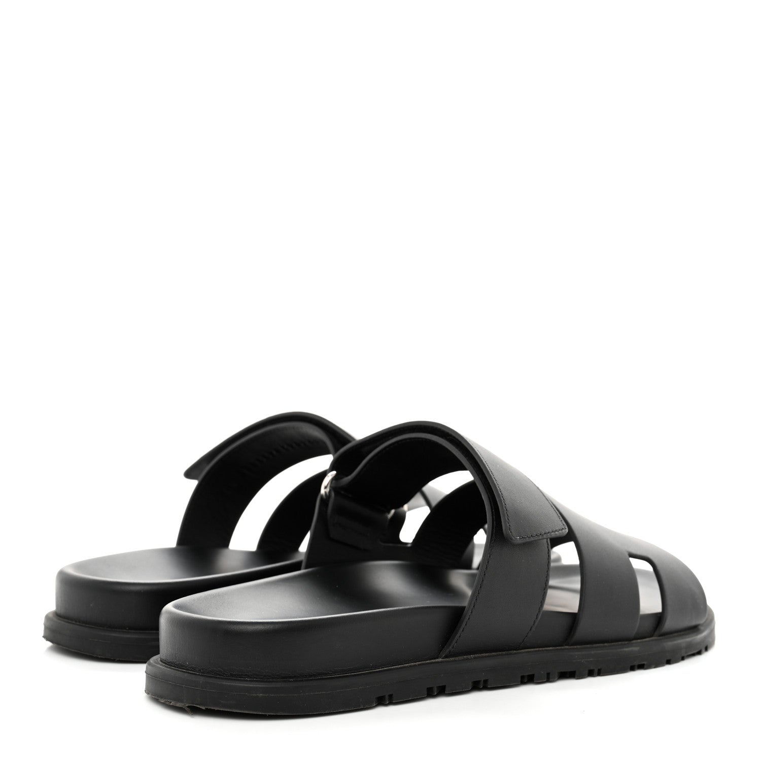 Hermes Calfskin Mens Chypre Sandals 42 Black 4 of 12