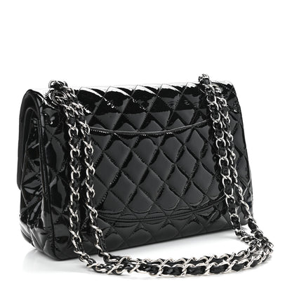 Chanel Patent Quilted Jumbo Double Flap Black 3 of 13