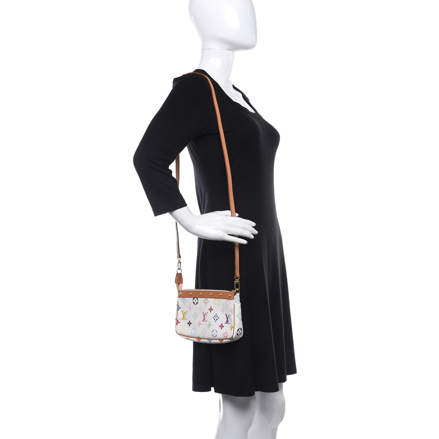Louis Vuitton Monogram Multicolor Pochette Accessories White 2 of 7