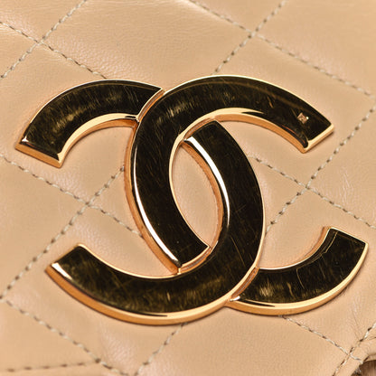 Chanel Lambskin Quilted Small Single Flap Beige 14 of 15