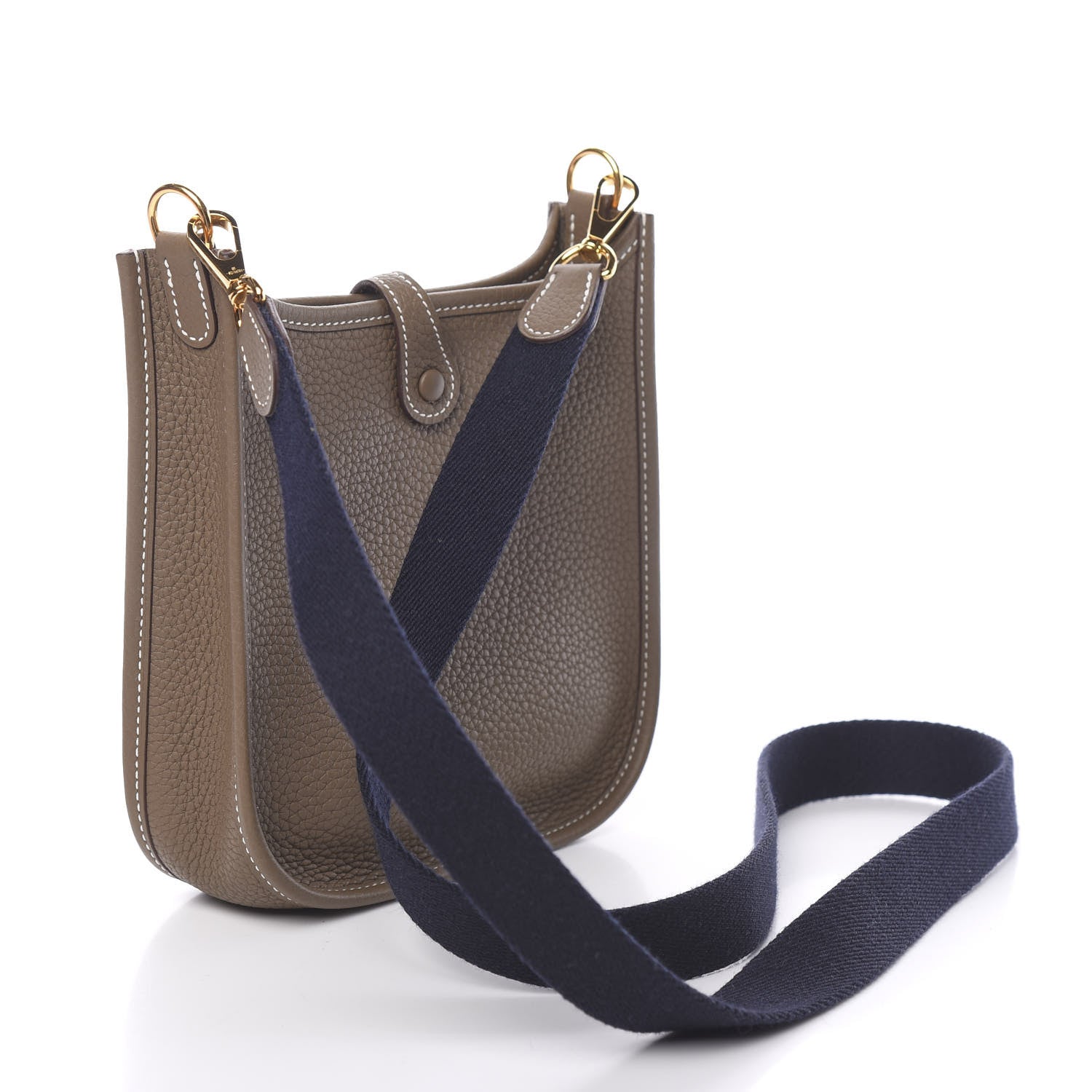 Hermes Taurillon Clemence Amazone Evelyne TPM Etoupe Bleu Indigo 2 of 10