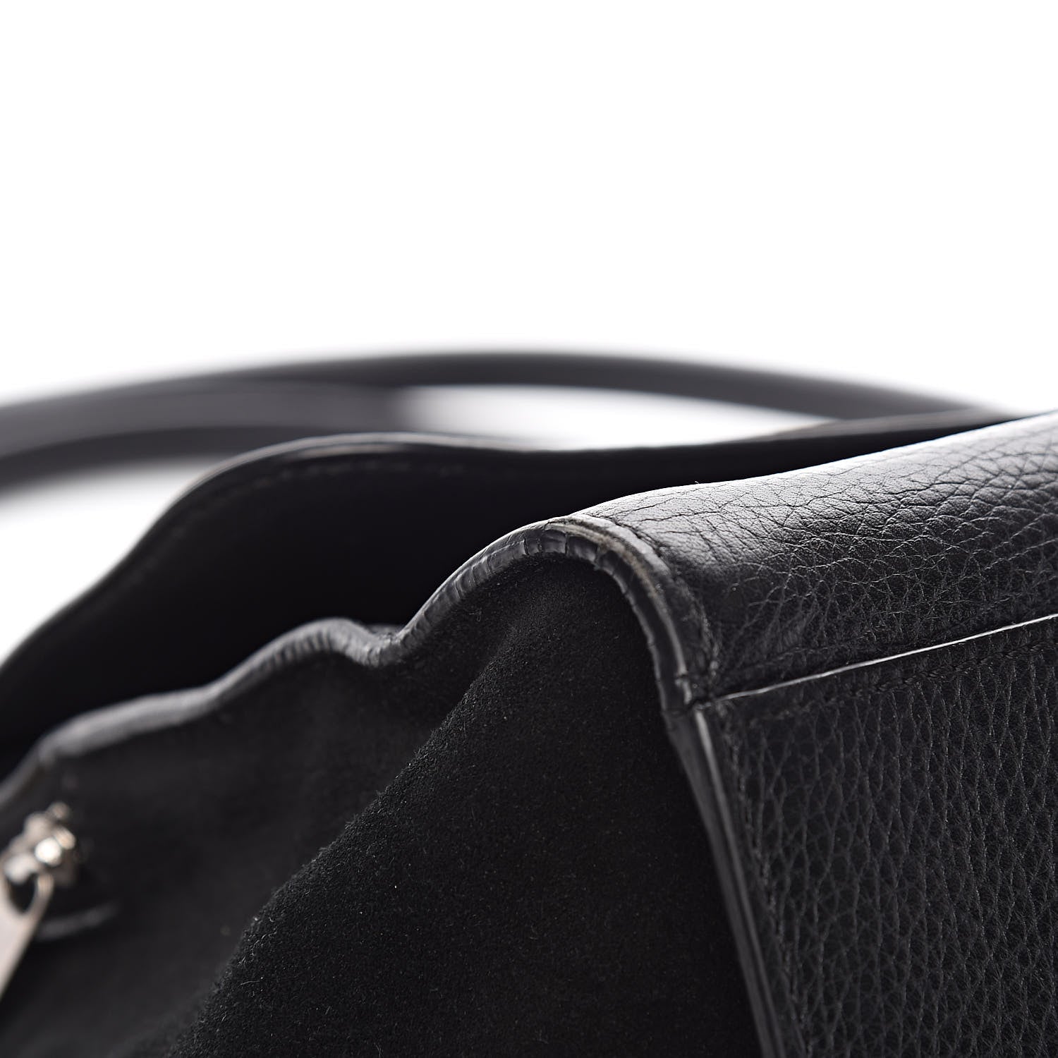 Celine Drummed Calfskin Suede Double Zip Trapeze Black 9 of 13