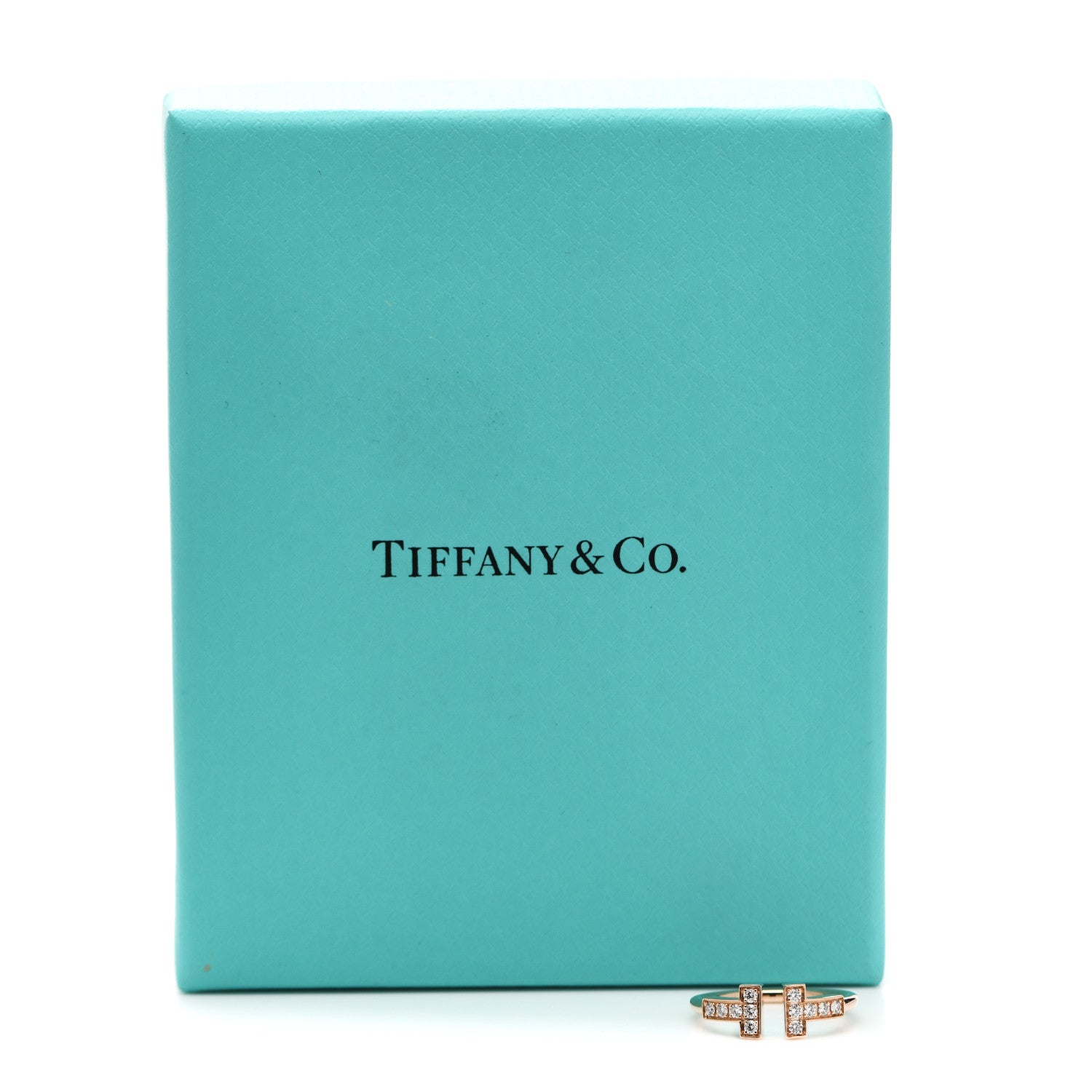 Tiffany 18K Rose Gold Diamond T Wire Ring 47 4.25 5 of 5