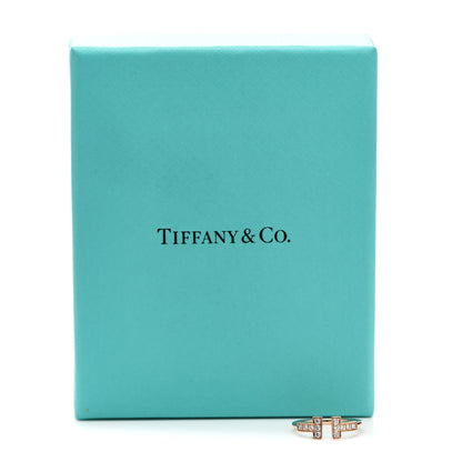 Tiffany 18K Rose Gold Diamond T Wire Ring 47 4.25 5 of 5