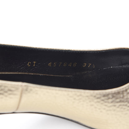 Saint Laurent Metallic Calfskin Babies 40 Ankle Strap Pumps 37.5 Platino 8 of 9