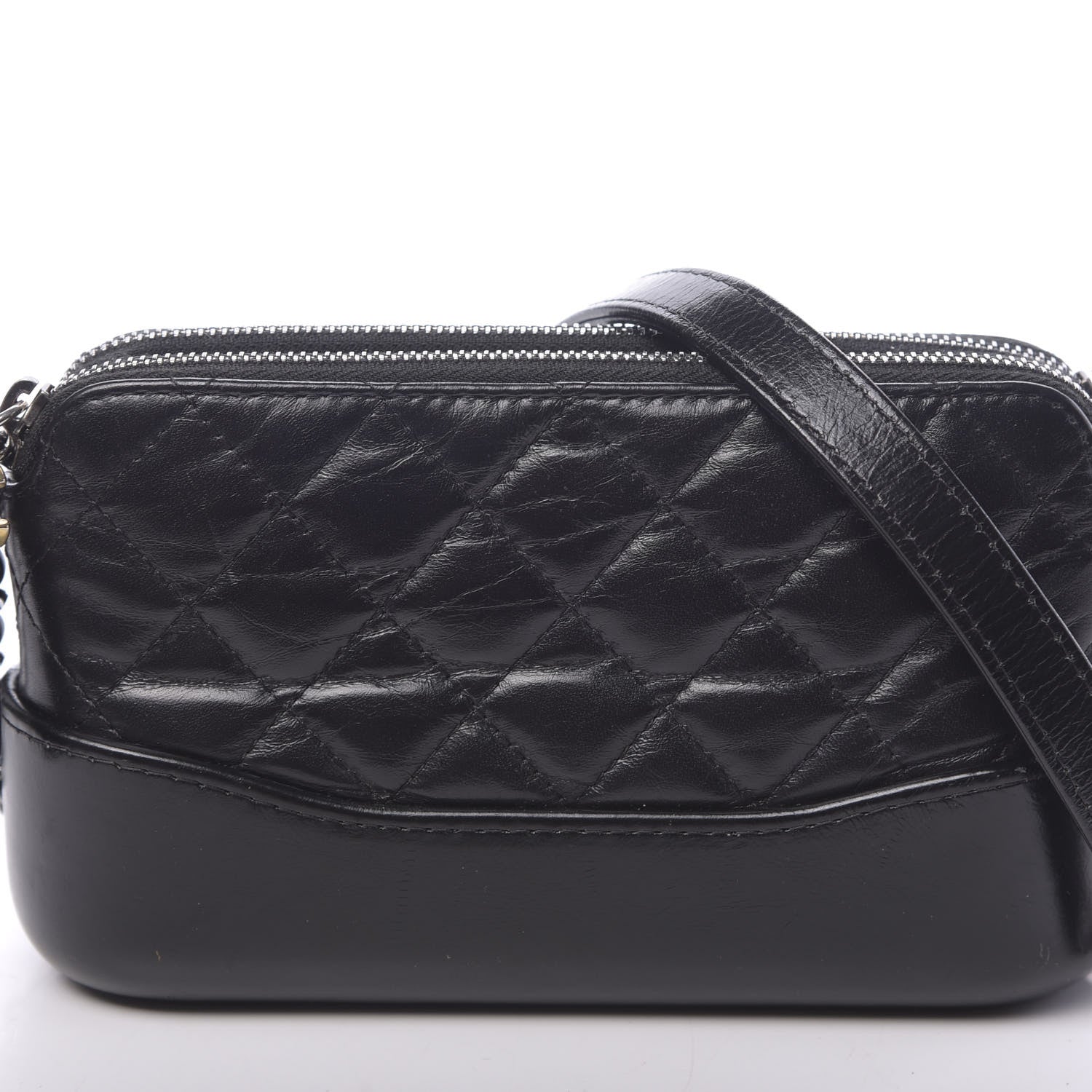 Chanel Aged Calfskin Quilted Small Gabrielle Clutch With Chain Black 11 of 14