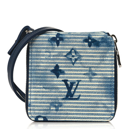 Louis Vuitton Hickory Stripes Denim Monogram Watercolor Wallet On Strap Blue 1 of 8
