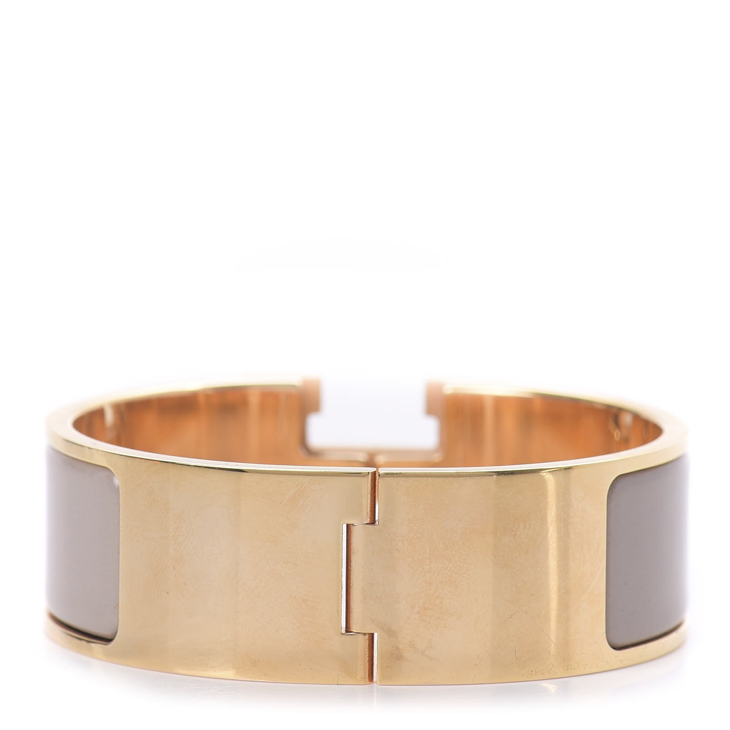 Hermes Enamel Wide Clic Clac H Bracelet GM Marron Glace 3 of 7