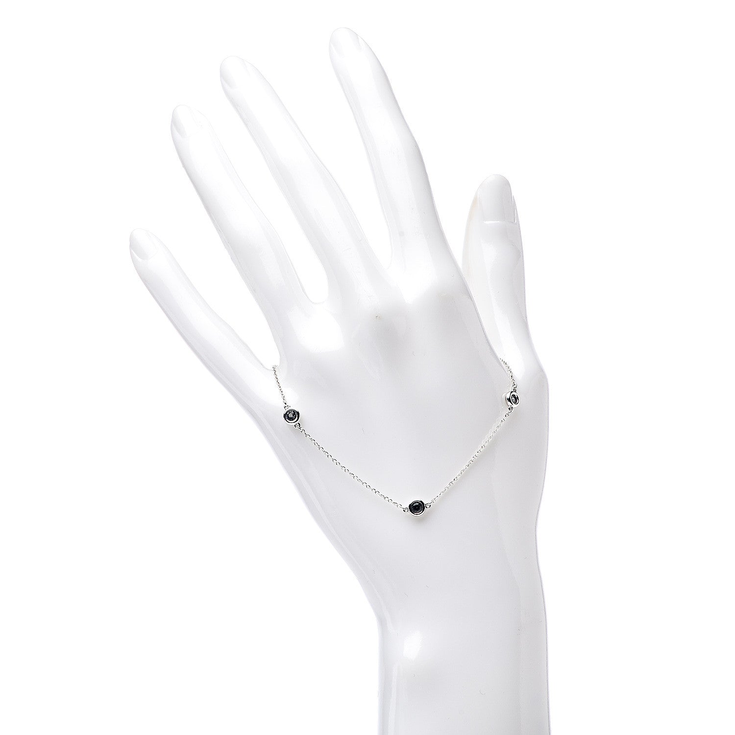 Tiffany Sterling Silver Aquamarine Elsa Peretti Color By The Yard 3 Station Bracelet 2 of 6