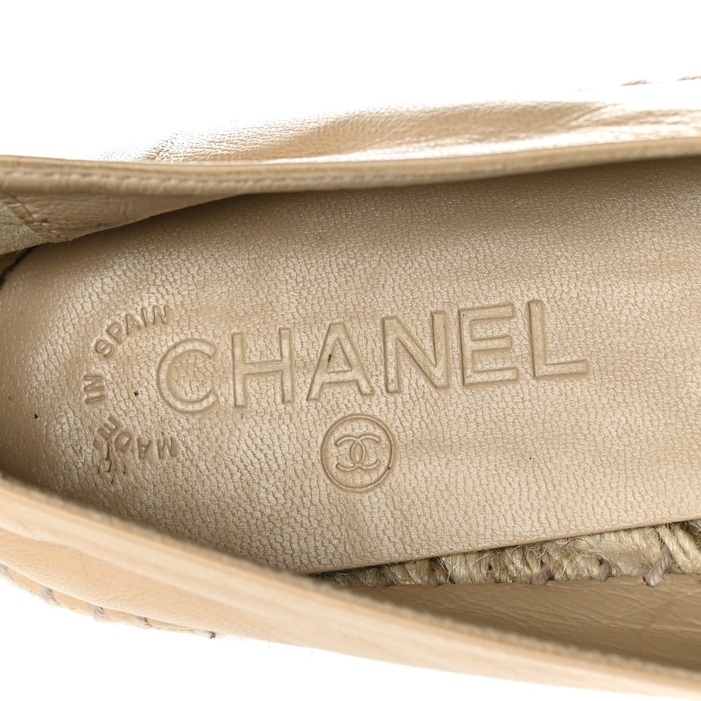 Lambskin CC Espadrilles 40 Beige Black