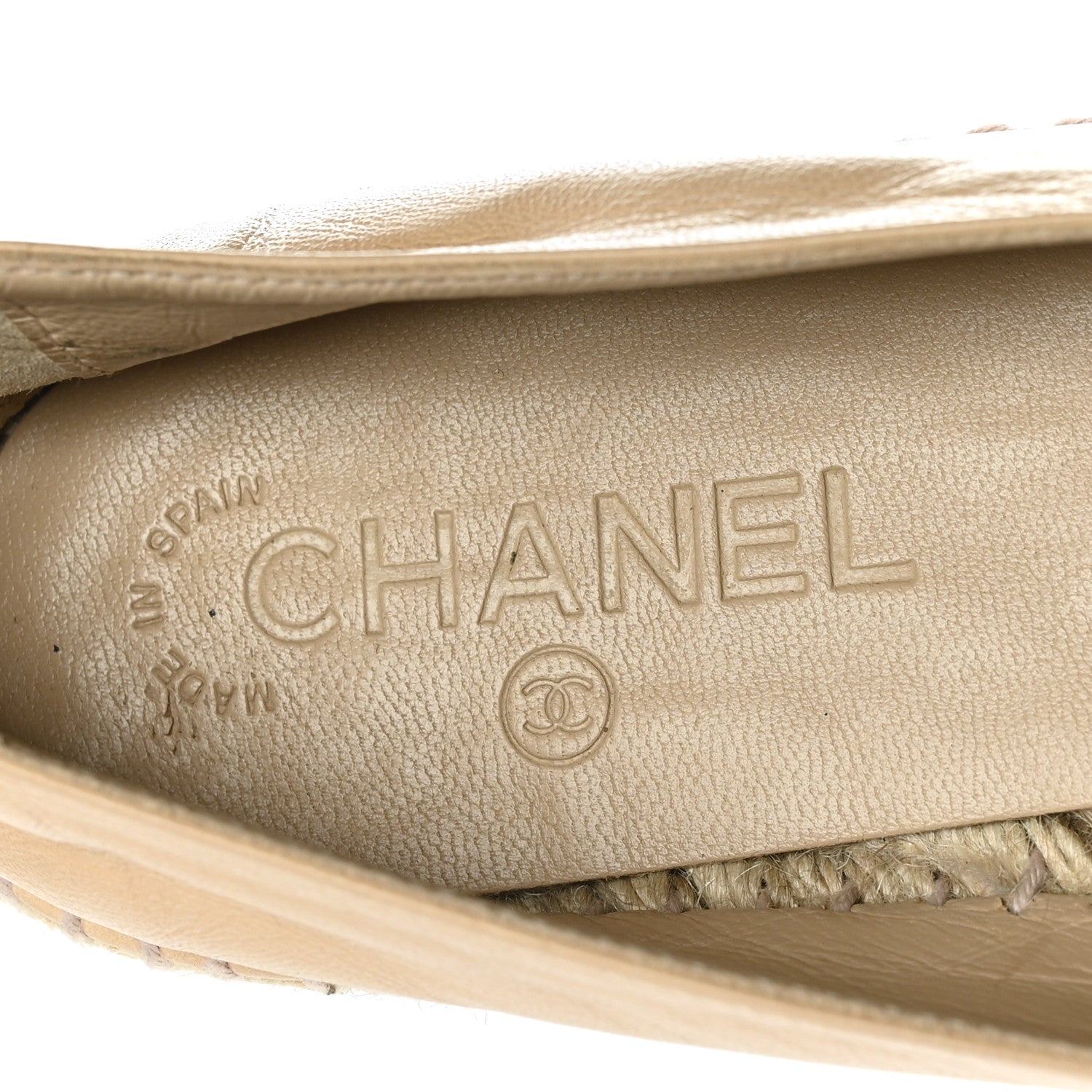 Chanel Lambskin CC Espadrilles 40 Beige Black 7 of 7