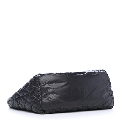 Chanel Nylon Quilted Coco Cocoon Medium Reversible Tote Black Red 4 of 7