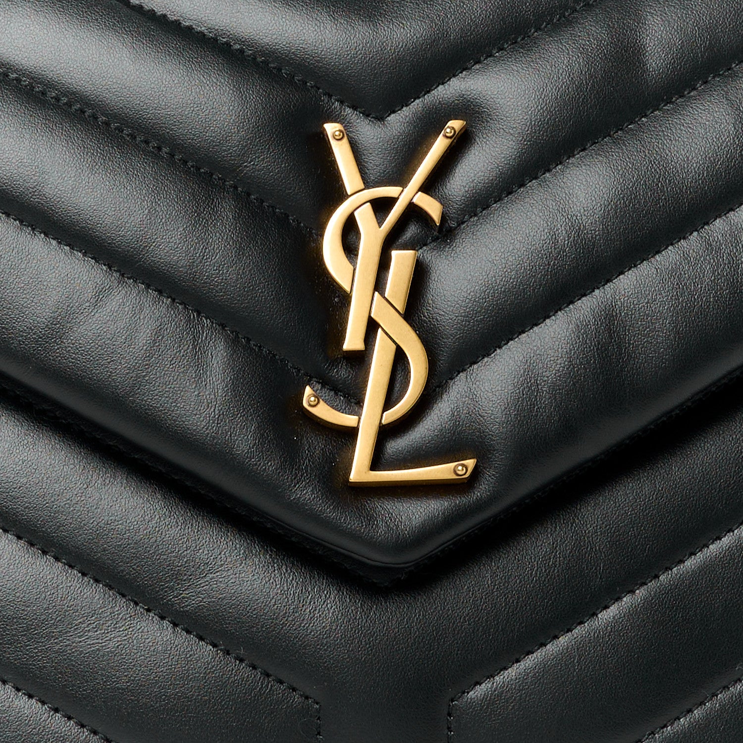 Saint Laurent Calfskin Y Quilted Monogram Medium Loulou Chain Satchel Black 9 of 11