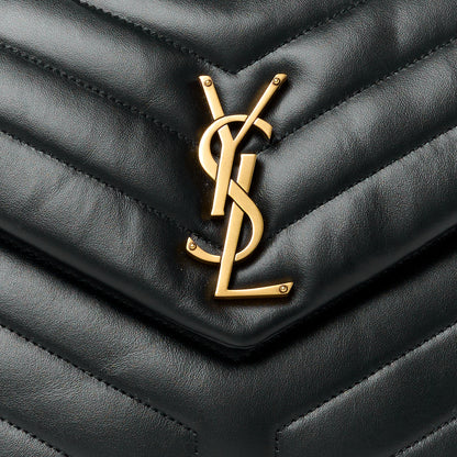 Saint Laurent Calfskin Y Quilted Monogram Medium Loulou Chain Satchel Black 9 of 11