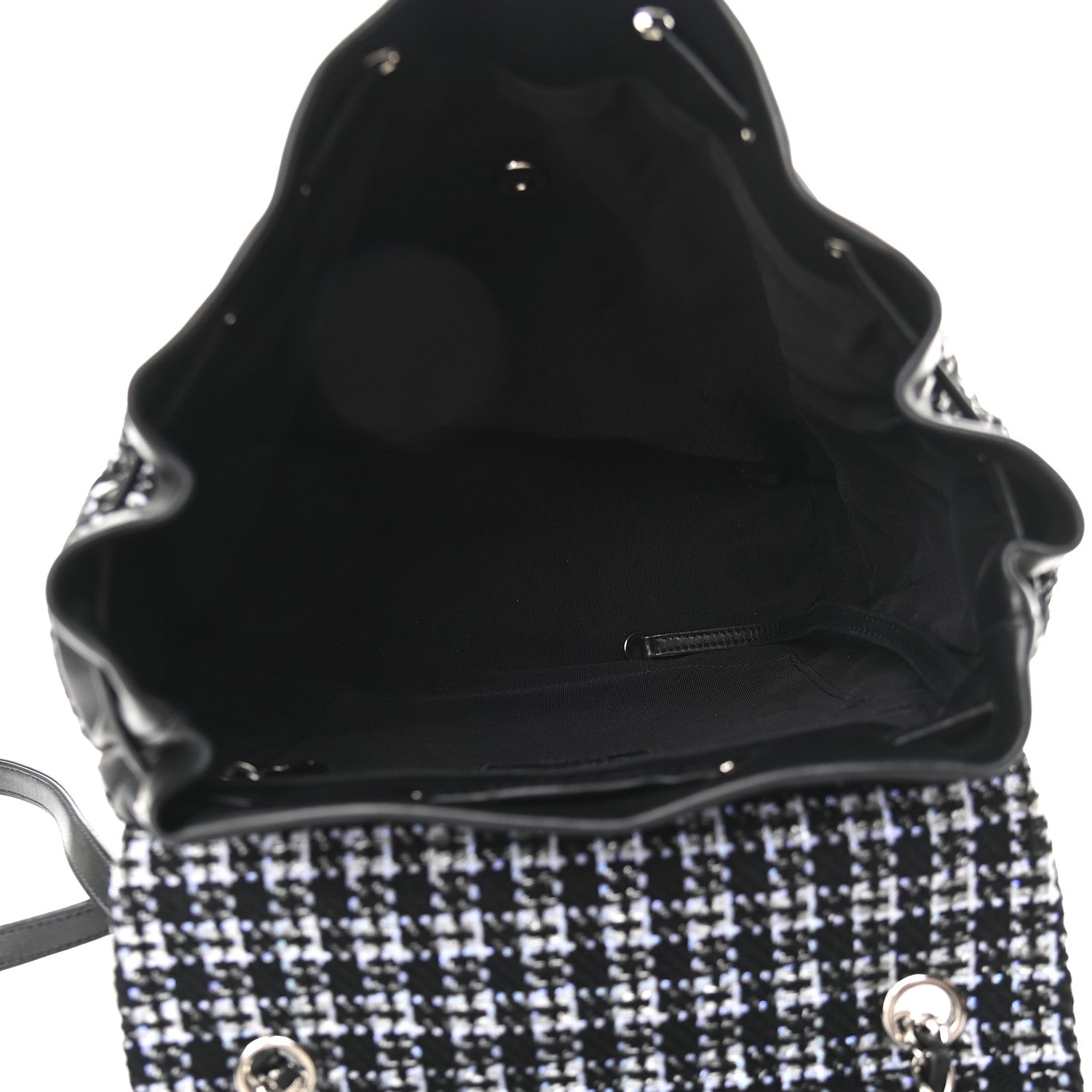 Chanel Tweed Large Urban Spirit Backpack Black White 5 of 9