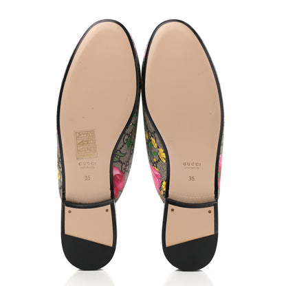 Gucci GG Supreme Monogram Flora Womens Princetown Slippers 36 Beige Ebony Multicolor Rosso 5 of 9