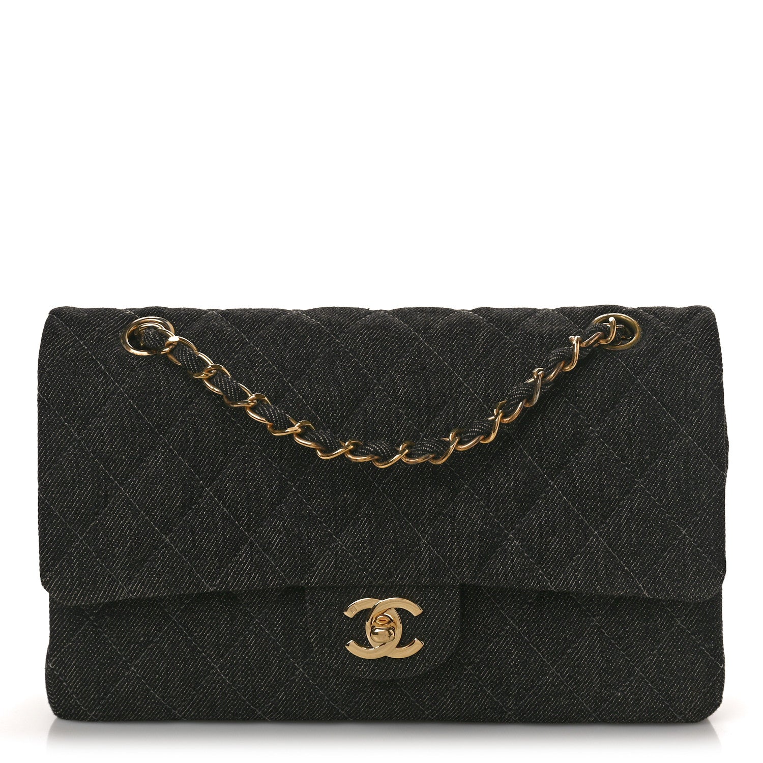 Chanel Denim Quilted Medium Double Flap Black 1 of 11