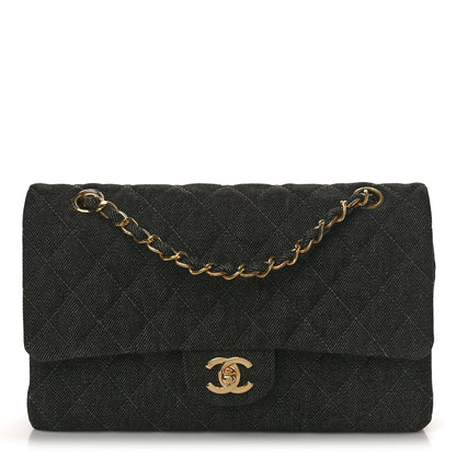 Chanel Denim Quilted Medium Double Flap Black 1 of 11