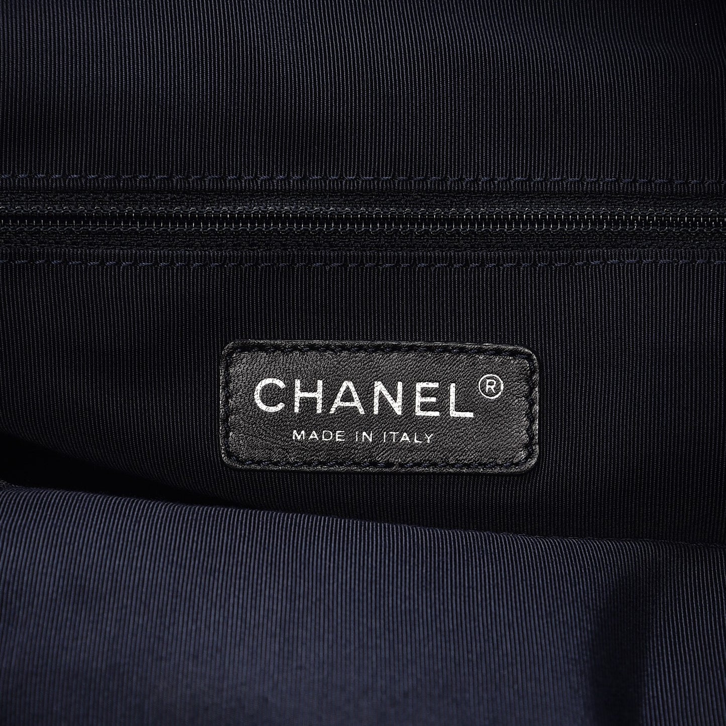 Lambskin Quilted Lido Shopping Tote Dark Navy Blue