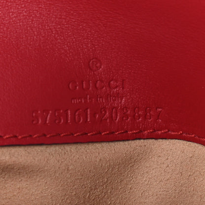 Gucci Calfskin Matelasse GG Marmont 2.0 Coin Purse On A Chain Hibiscus Red 6 of 8