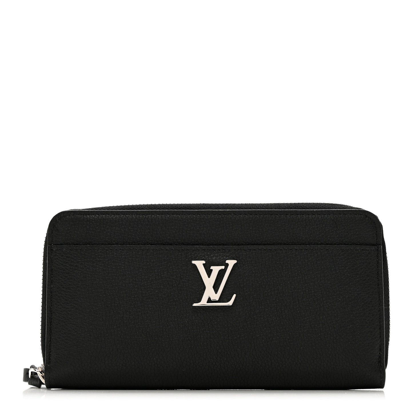 Calfskin Zippy Lockme Wallet Black
