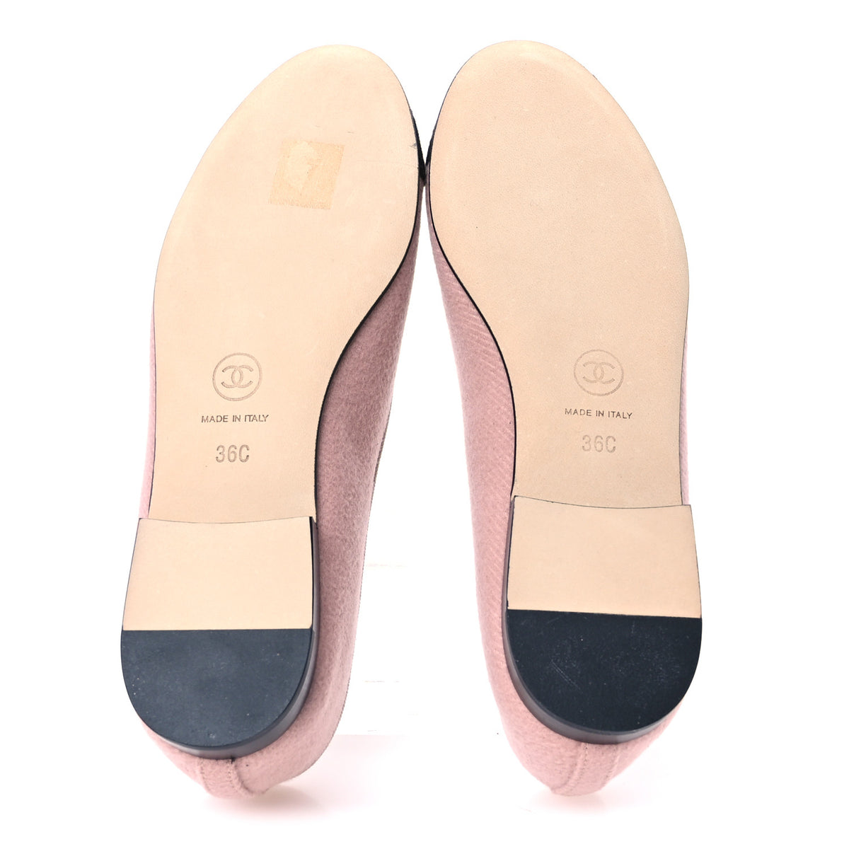 Fabric Cap Toe CC Ballet Flats 36 Light Pink Black