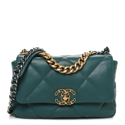 Chanel Lambskin Quilted Medium Chanel 19 Flap Green 1 of 9