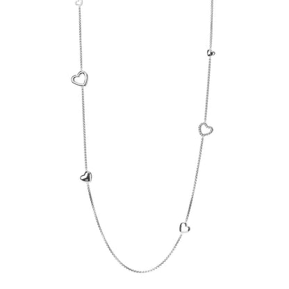 David Yurman Sterling Silver Cable Heart Chain Necklace 1 of 5