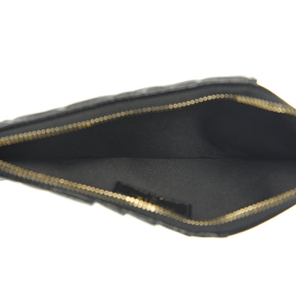 Chanel Caviar Camellia Embossed Classic Flat Wallet Pouch Black 4 of 7