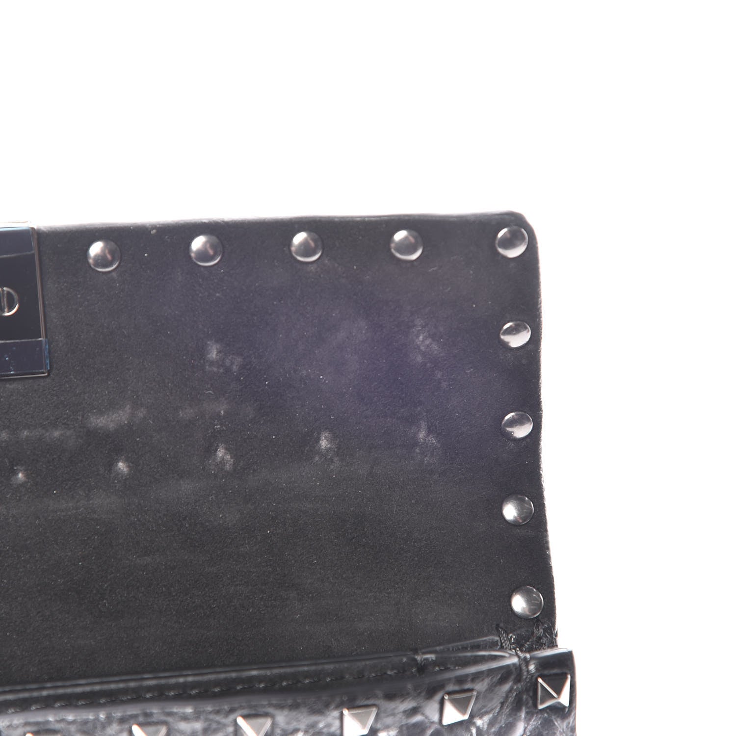 Valentino Garavani Craquele Nappa Rockstud Spike Crossbody Bag Black 9 of 10