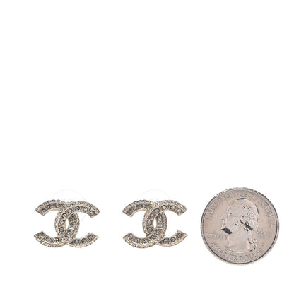 Chanel Crystal CC Earrings Light Gold 2 of 5