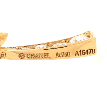 Chanel 18K Yellow White Gold Diamond Etoile Filante Earrings 4 of 5