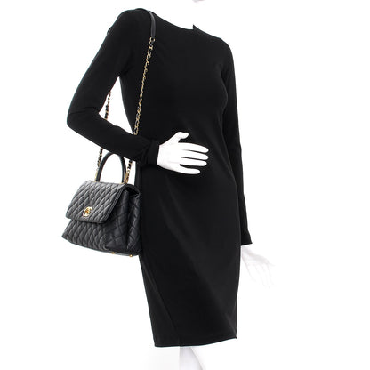 Chanel Caviar Quilted Small Coco Handle Flap Black 2 of 8