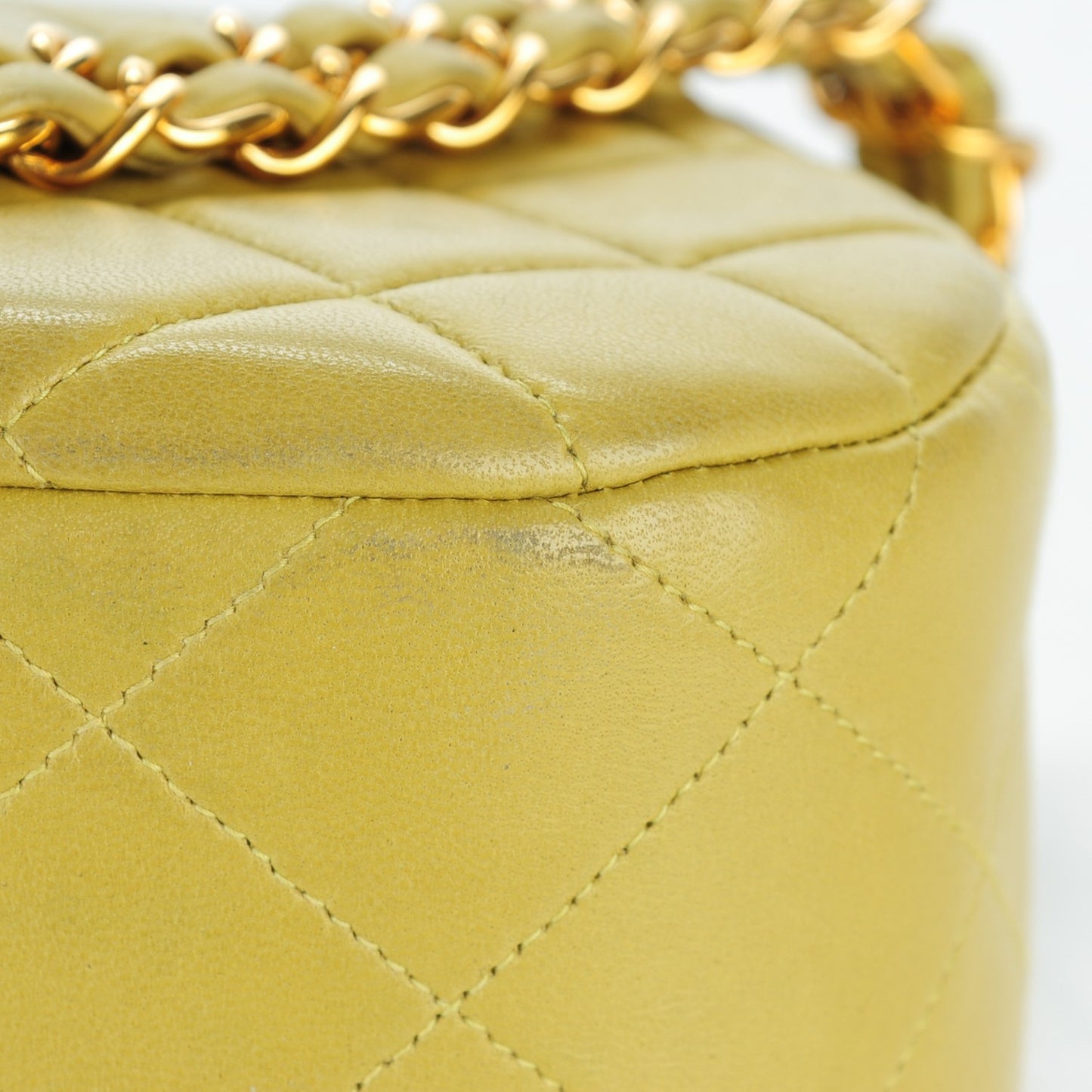 Lambskin Quilted Shoulder Flap Bag Green