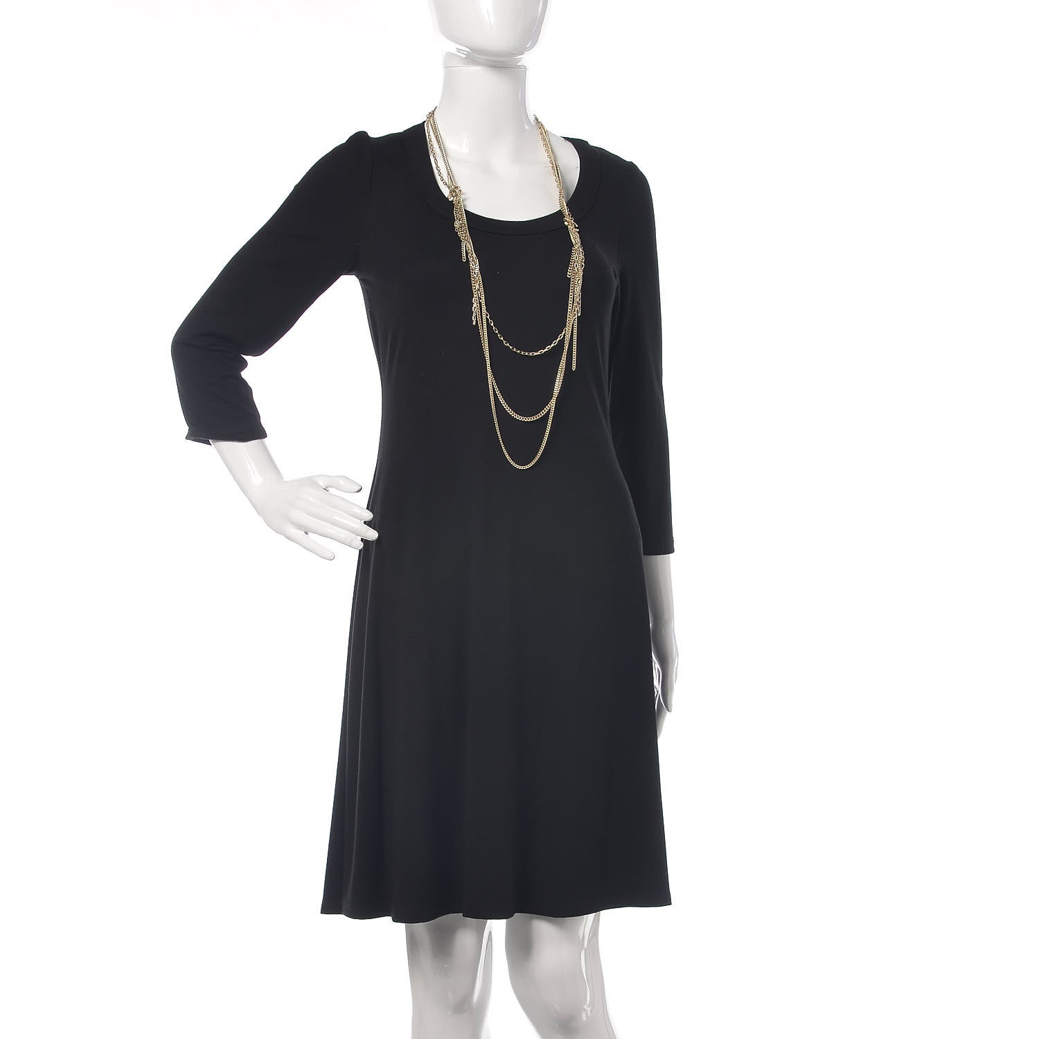 Chanel Baguette Gripoix Poured Glass CC Multi Strand Chain Necklace Light Gold 2 of 5