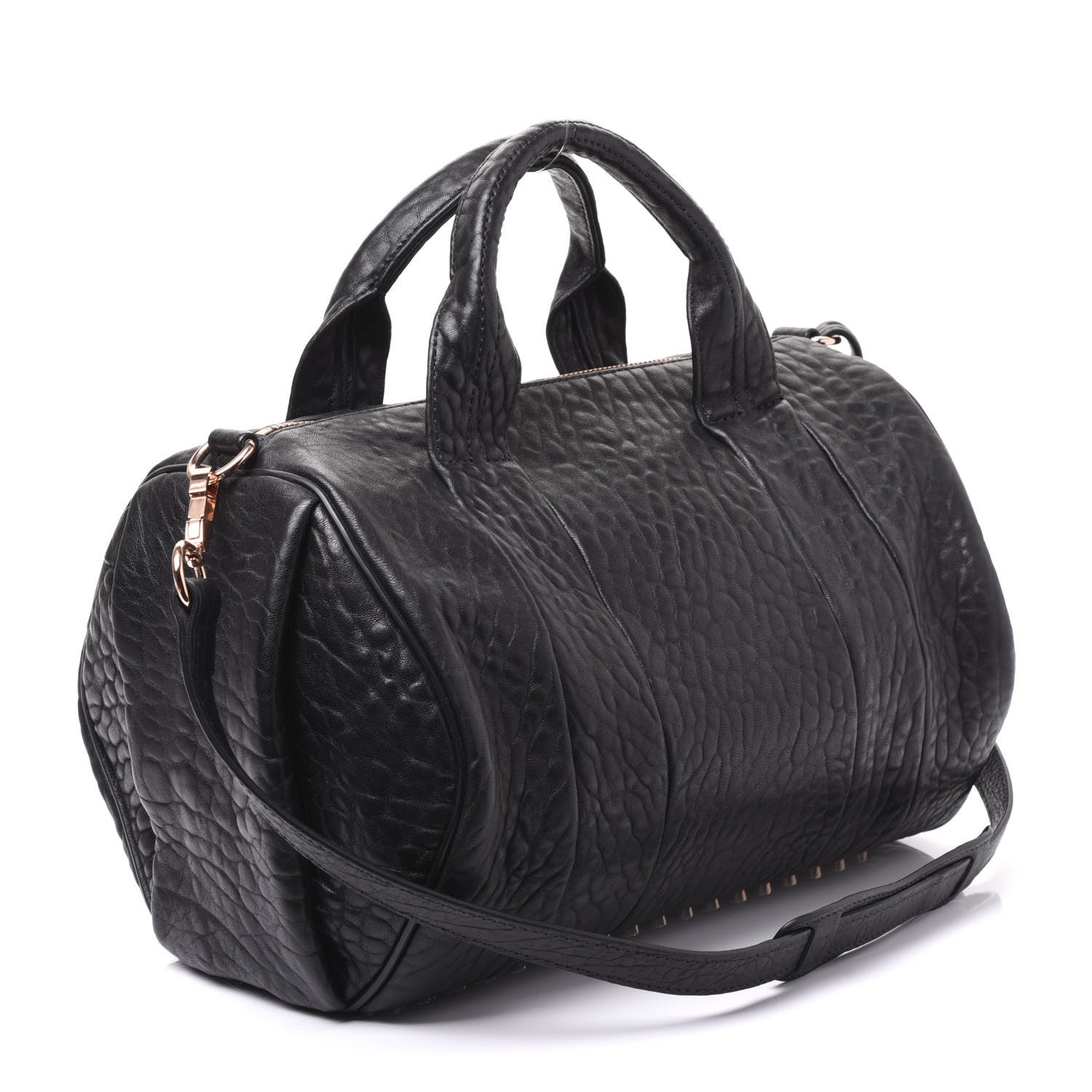 Alexander Wang Pebbled Lambskin Rocco Black Rose Gold Hardware 2 of 8