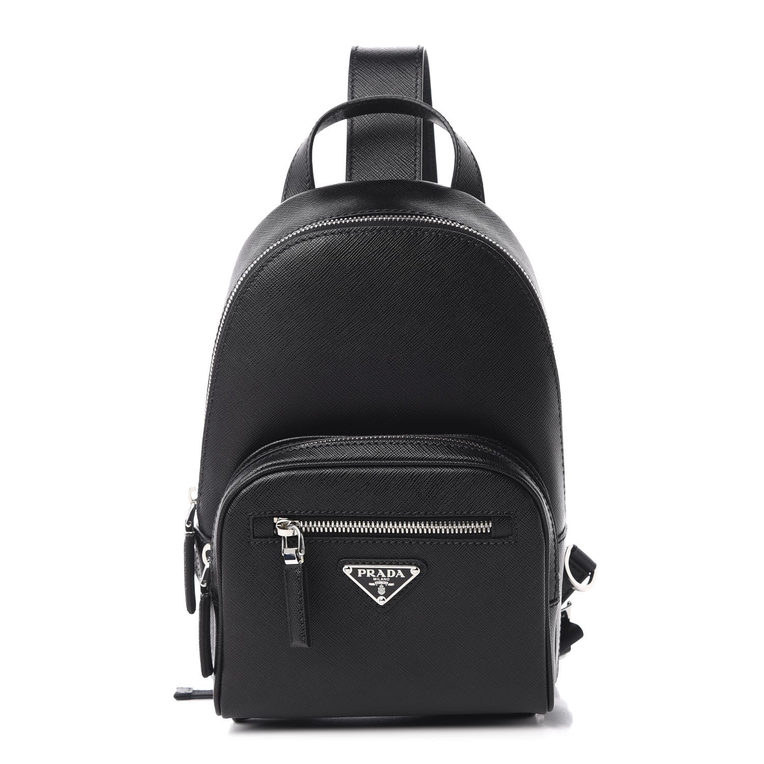 Prada Saffiano Sling Backpack Black 1 of 9