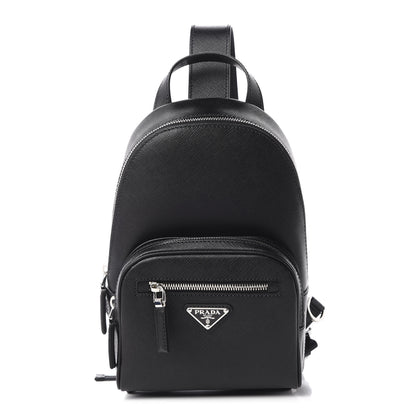 Prada Saffiano Sling Backpack Black 1 of 9