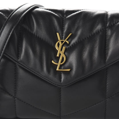 Saint Laurent Lambskin Quilted Toy Loulou Puffer Monogram Chain Satchel Black 9 of 9